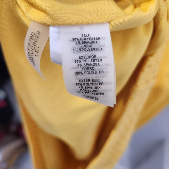 Guess eyelet ruffle yellow sheath dress size 12 - Picture 6 of 6